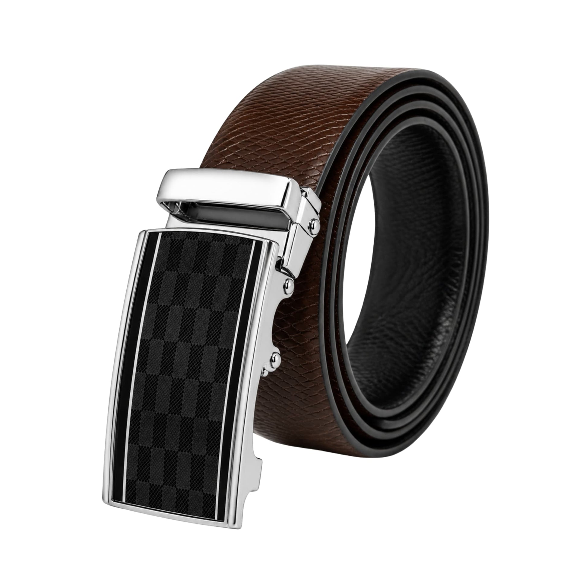 THE MEN THING Leather Belts Mens Genuine Leather Belt | 2 in 1 Reversible (Brown & Black) (1 Pc.) - REXVA-ARKON