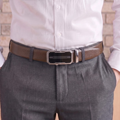 THE MEN THING Leather Belts Mens Genuine Leather Belt | 2 in 1 Reversible (Brown & Black) (1 Pc.) - REXVA - AVENZO