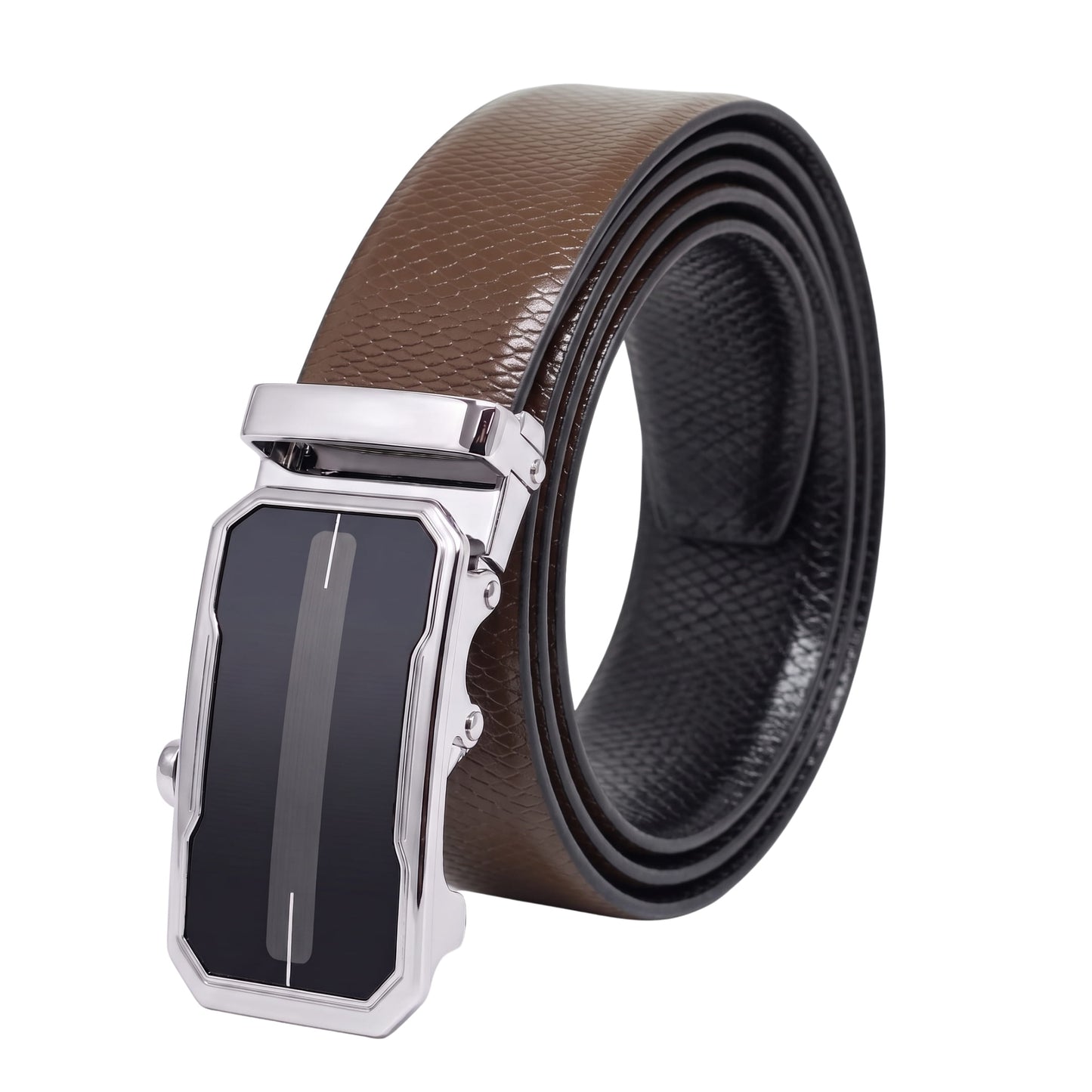 THE MEN THING Leather Belts Mens Genuine Leather Belt | 2 in 1 Reversible (Brown & Black) (1 Pc.) - REXVA - AVENZO