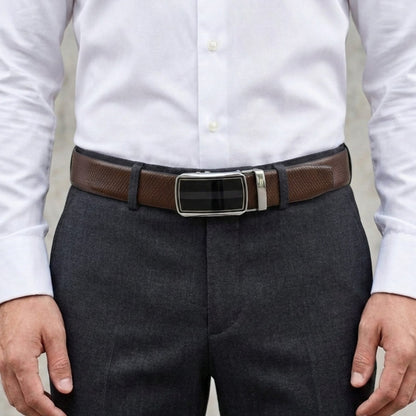 THE MEN THING Leather Belts Mens Genuine Leather Belt | 2 in 1 Reversible (Brown & Black) (1 Pc.) - REXVA - KLYNT