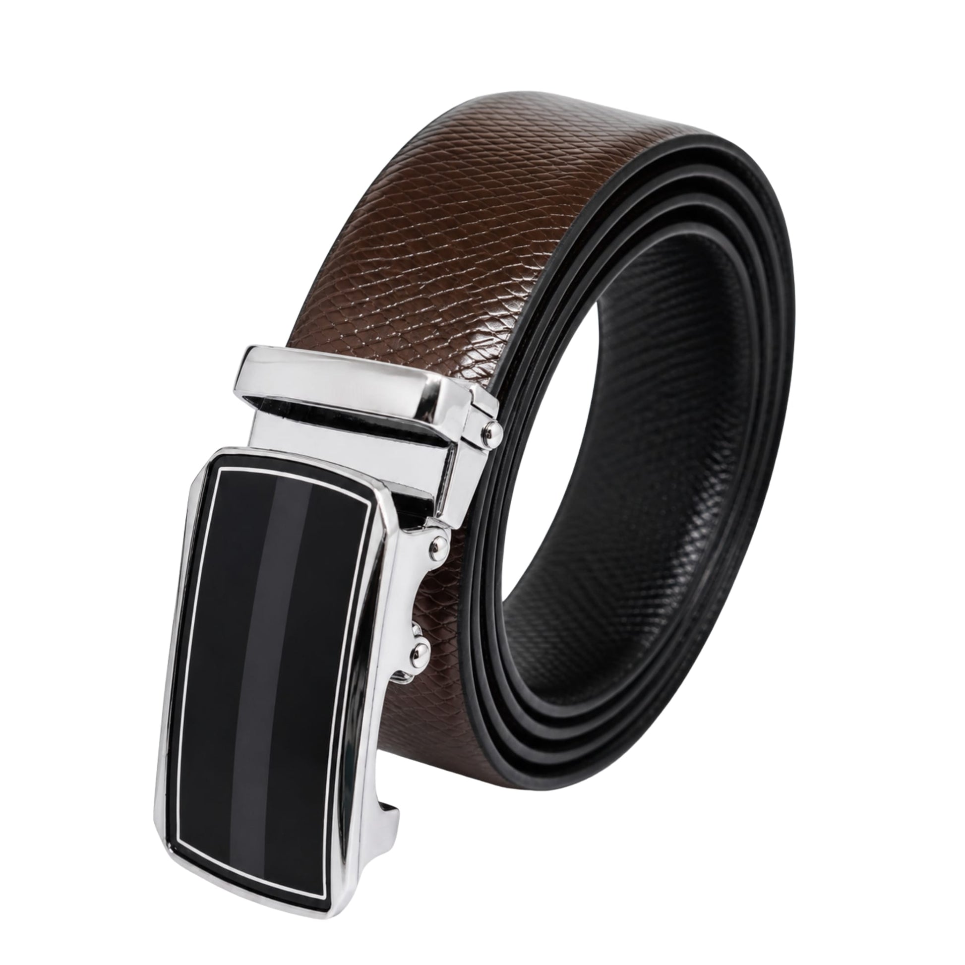 THE MEN THING Leather Belts Mens Genuine Leather Belt | 2 in 1 Reversible (Brown & Black) (1 Pc.) - REXVA - KLYNT