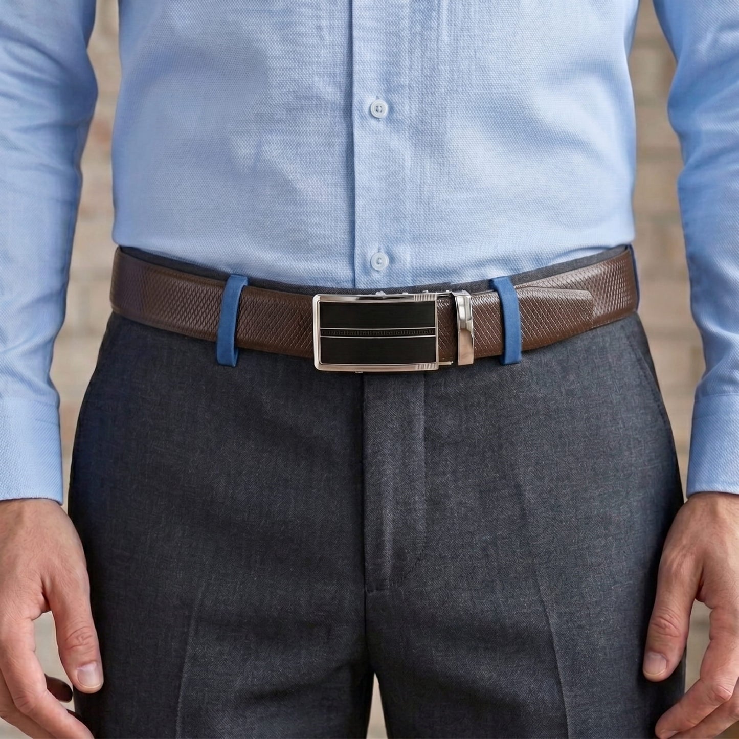 THE MEN THING Leather Belts Mens Genuine Leather Belt | 2 in 1 Reversible (Brown & Black) (1 Pc.) - REXVA - KRONIQ