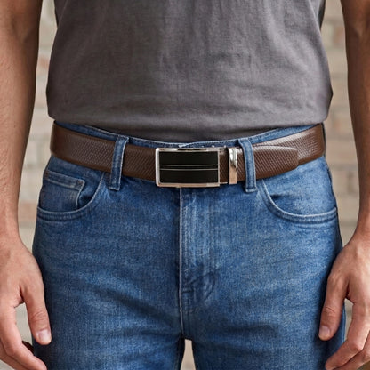 THE MEN THING Leather Belts Mens Genuine Leather Belt | 2 in 1 Reversible (Brown & Black) (1 Pc.) - REXVA - KRONIQ