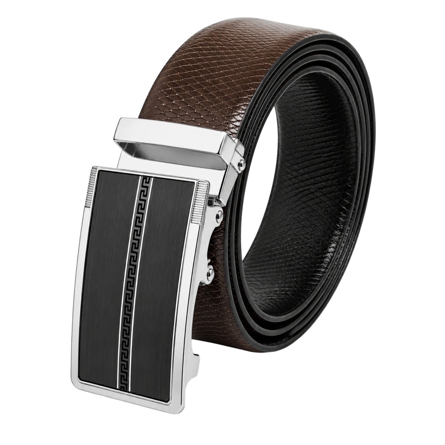 THE MEN THING Leather Belts Mens Genuine Leather Belt | 2 in 1 Reversible (Brown & Black) (1 Pc.) - REXVA - KRONIQ