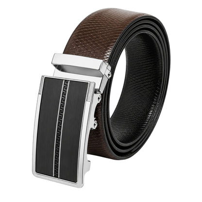 THE MEN THING Leather Belts Mens Genuine Leather Belt | 2 in 1 Reversible (Brown & Black) (1 Pc.) - REXVA - KRONIQ