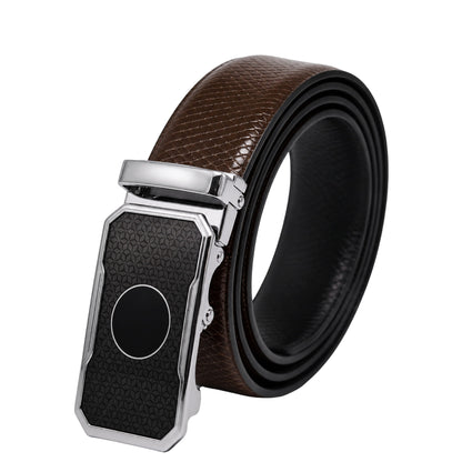 THE MEN THING Leather Belts Mens Genuine Leather Belt | 2 in 1 Reversible (Brown & Black) (1 Pc.) - REXVA - MONTREX