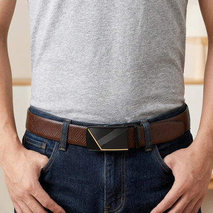 THE MEN THING Leather Belts Mens Genuine Leather Belt | 2 in 1 Reversible (Brown & Black) (1 Pc.) - REXVA - NOCTIS