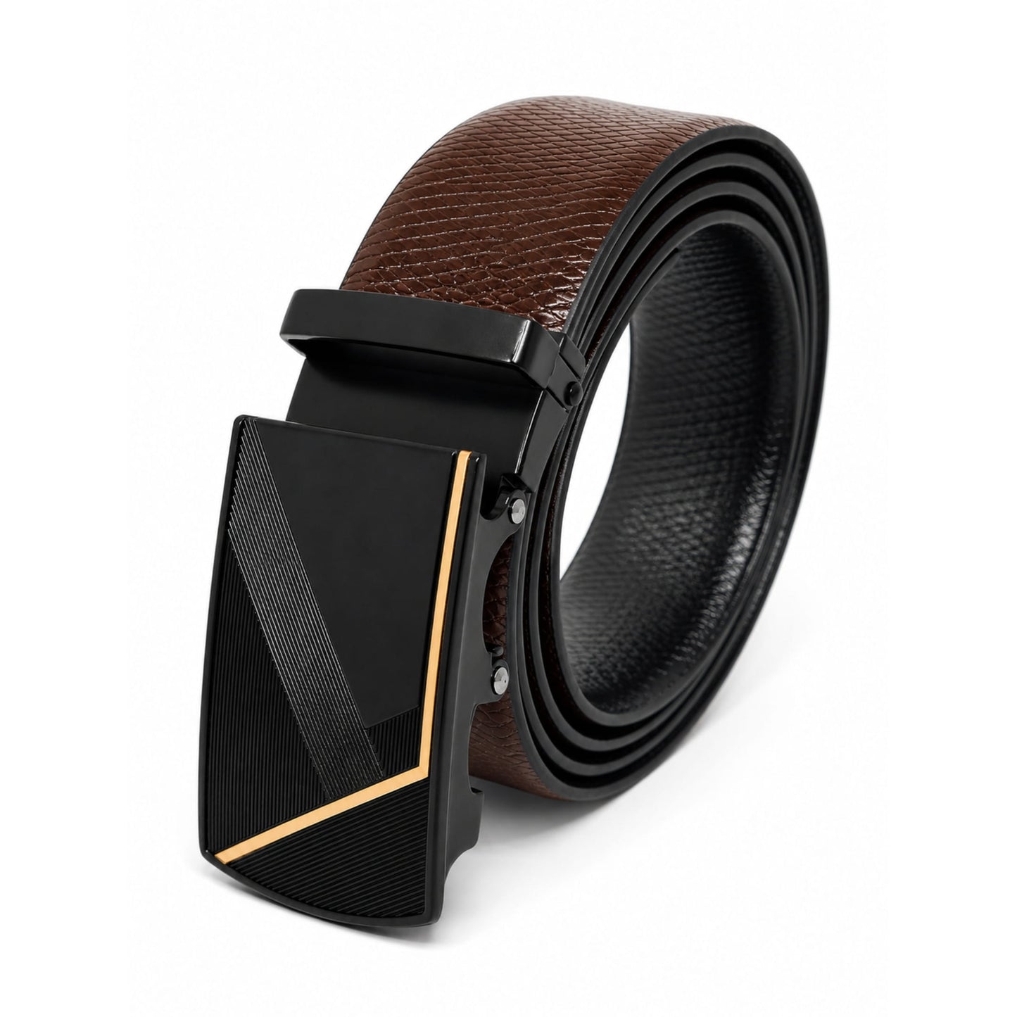THE MEN THING Leather Belts Mens Genuine Leather Belt | 2 in 1 Reversible (Brown & Black) (1 Pc.) - REXVA - NOCTIS