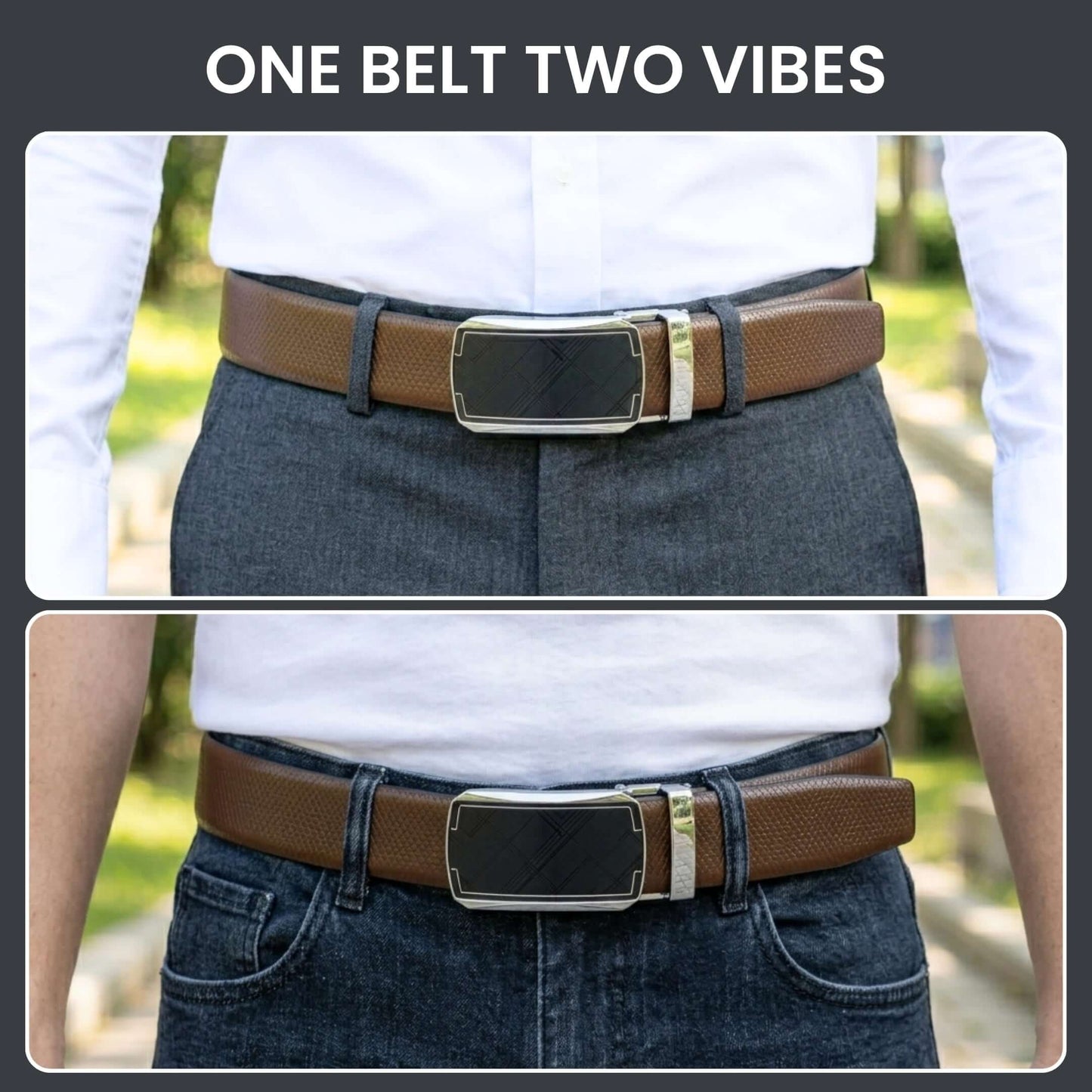 Mens Genuine Leather Belt | 2 in 1 Reversible (Brown & Black) (1 Pc.) - REXVA - ORLUX — Leather Belts for Men | THE MEN THING