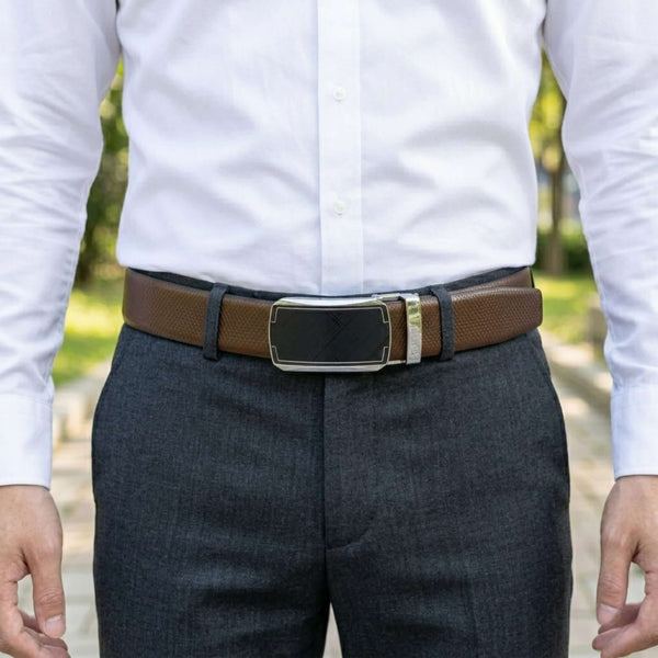 Mens Genuine Leather Belt | 2 in 1 Reversible (Brown & Black) (1 Pc.) - REXVA - ORLUX