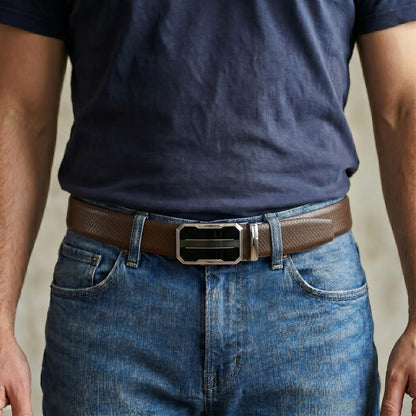 THE MEN THING Leather Belts Mens Genuine Leather Belt | 2 in 1 Reversible (Brown & Black) (1 Pc.) - REXVA-OVRIS