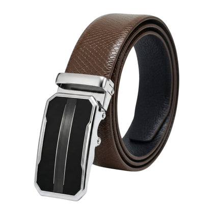 THE MEN THING Leather Belts Mens Genuine Leather Belt | 2 in 1 Reversible (Brown & Black) (1 Pc.) - REXVA-OVRIS