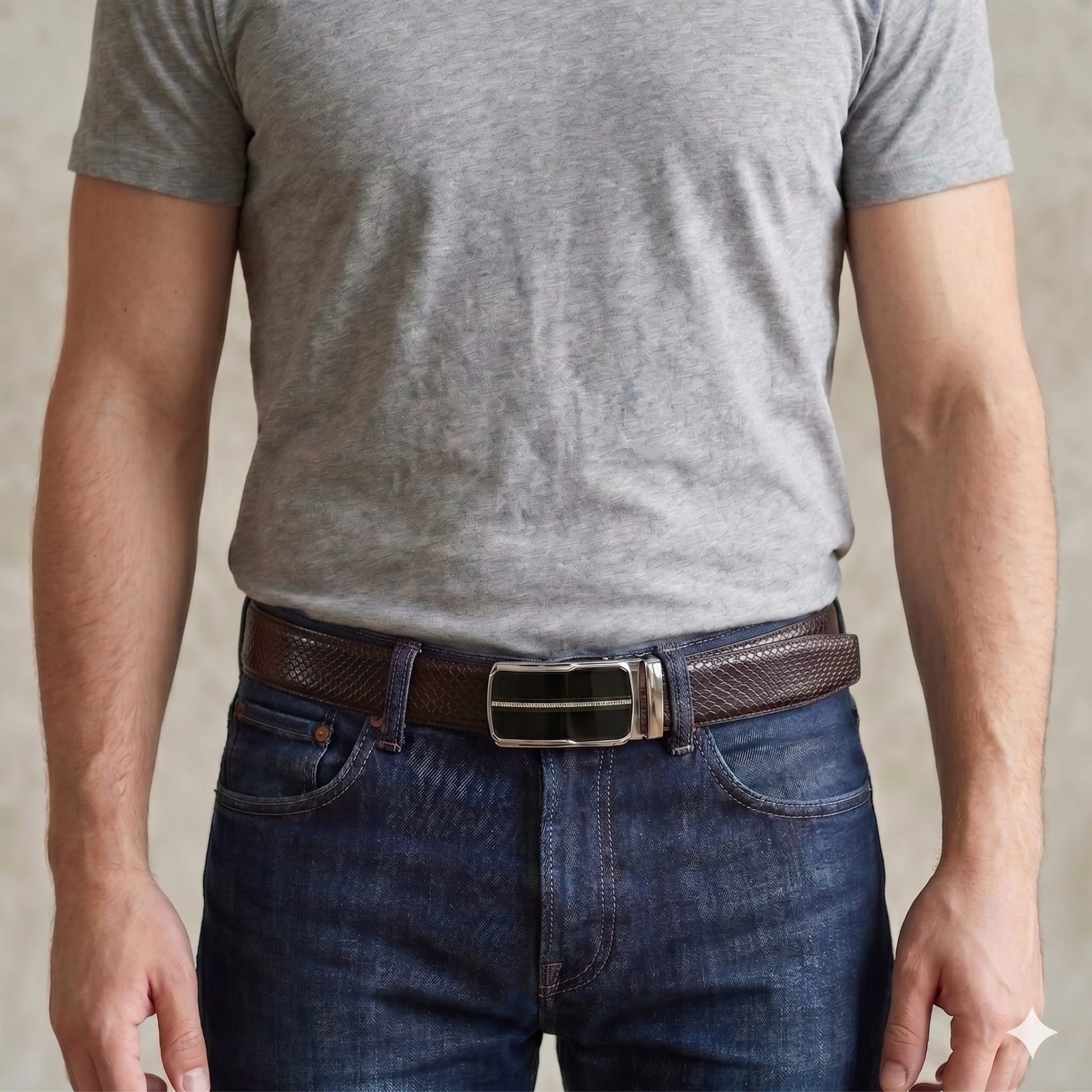 THE MEN THING Leather Belts Mens Genuine Leather Belt | 2 in 1 Reversible (Brown & Black) (1 Pc.) - REXVA-ROYVIC