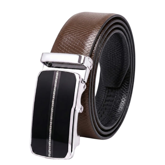 THE MEN THING Leather Belts Mens Genuine Leather Belt | 2 in 1 Reversible (Brown & Black) (1 Pc.) - REXVA-ROYVIC