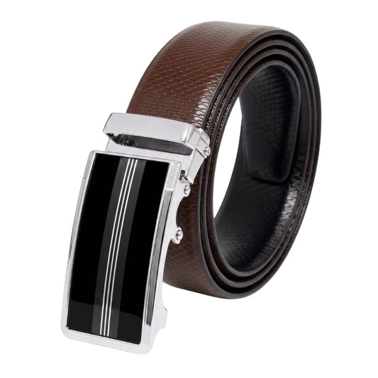 THE MEN THING Leather Belts Mens Genuine Leather Belt | 2 in 1 Reversible (Brown & Black) (1 Pc.) - REXVA - TREVION