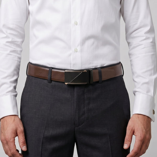 Mens Genuine Leather Belt | 2 in 1 Reversible (Brown & Black) (1 Pc.) - REXVA -TRION