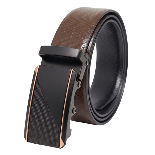 THE MEN THING Leather Belts Mens Genuine Leather Belt | 2 in 1 Reversible (Brown & Black) (1 Pc.) - REXVA -TRION
