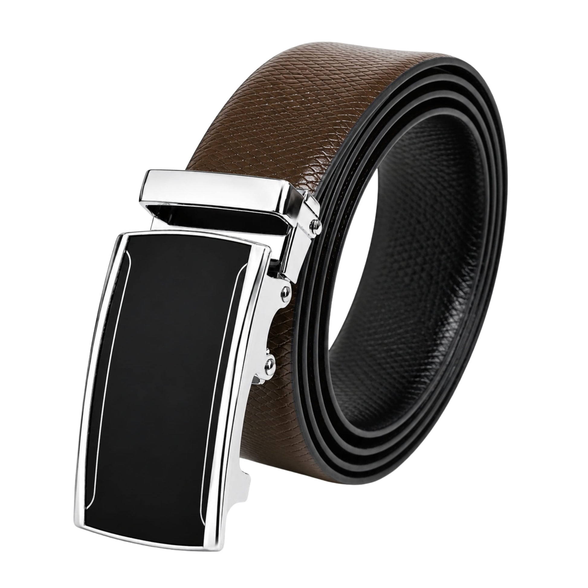THE MEN THING Leather Belts Mens Genuine Leather Belt | 2 in 1 Reversible (Brown & Black) (1 Pc.) - REXVA - VELMIR