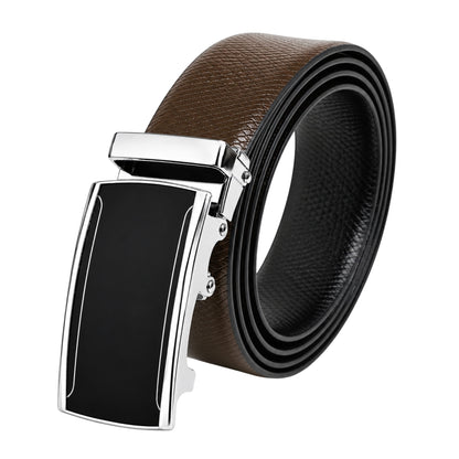 THE MEN THING Leather Belts Mens Genuine Leather Belt | 2 in 1 Reversible (Brown & Black) (1 Pc.) - REXVA - VELMIR