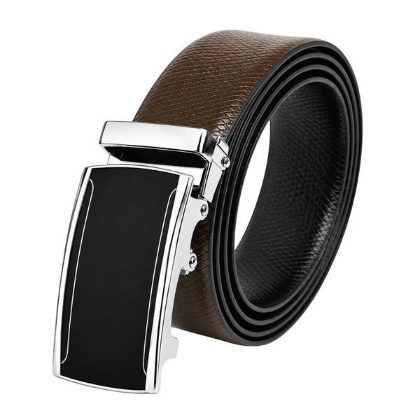 Mens Genuine Leather Belt | 2 in 1 Reversible (Brown & Black) (1 Pc.) - REXVA - VELMIR