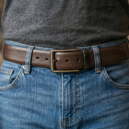 THE MEN THING Leather Belts Mens Genuine Leather Belt | 2 in 1 Reversible (Brown & Black) (1 Pc.) - SERPENTO