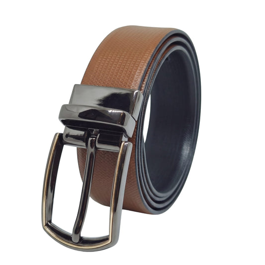 THE MEN THING Leather Belts Mens Genuine Leather Belt | 2 in 1 Reversible (Brown & Black) (1 Pc.) - SIGNORA