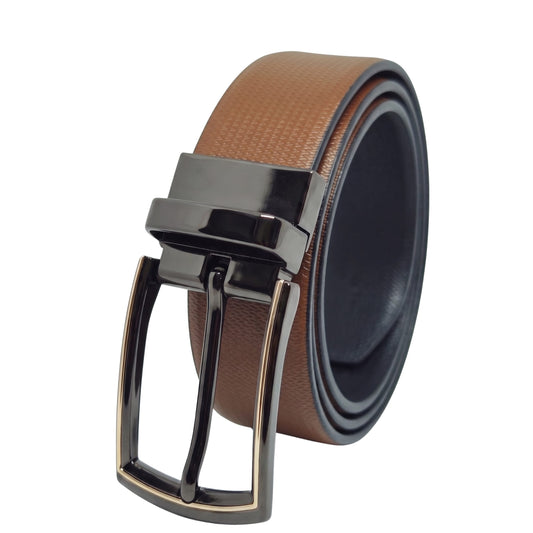 THE MEN THING Leather Belts Mens Genuine Leather Belt | 2 in 1 Reversible (Brown & Black) (1 Pc.) - SIGNORA