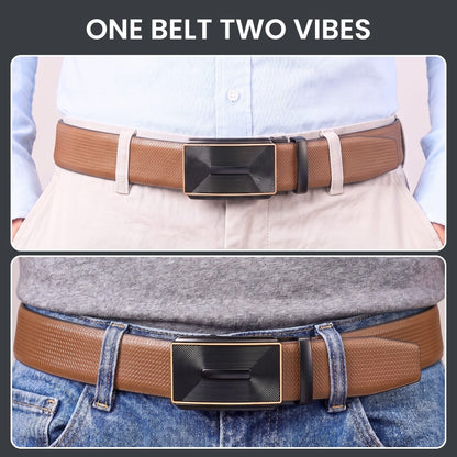 THE MEN THING Leather Belts Mens Genuine Leather Belt | 2 in 1 Reversible (Brown & Black) (1 Pc.) - SIGNORA