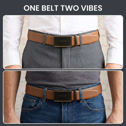 THE MEN THING Leather Belts Mens Genuine Leather Belt | 2 in 1 Reversible (Brown & Black) (1 Pc.) - SIGNORA