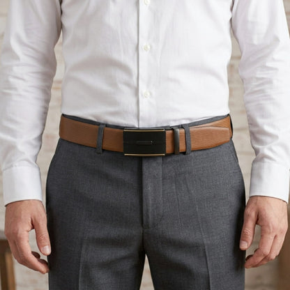 THE MEN THING Leather Belts Mens Genuine Leather Belt | 2 in 1 Reversible (Brown & Black) (1 Pc.) - SIGNORA