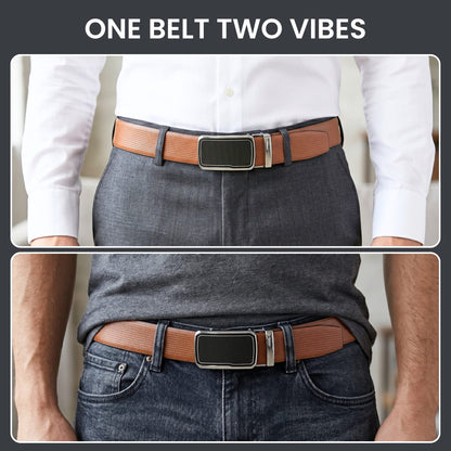 THE MEN THING Leather Belts Mens Genuine Leather Belt | 2 in 1 Reversible (Brown & Black) (1 Pc.) - SIGNORA