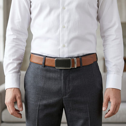 THE MEN THING Leather Belts Mens Genuine Leather Belt | 2 in 1 Reversible (Brown & Black) (1 Pc.) - SIGNORA