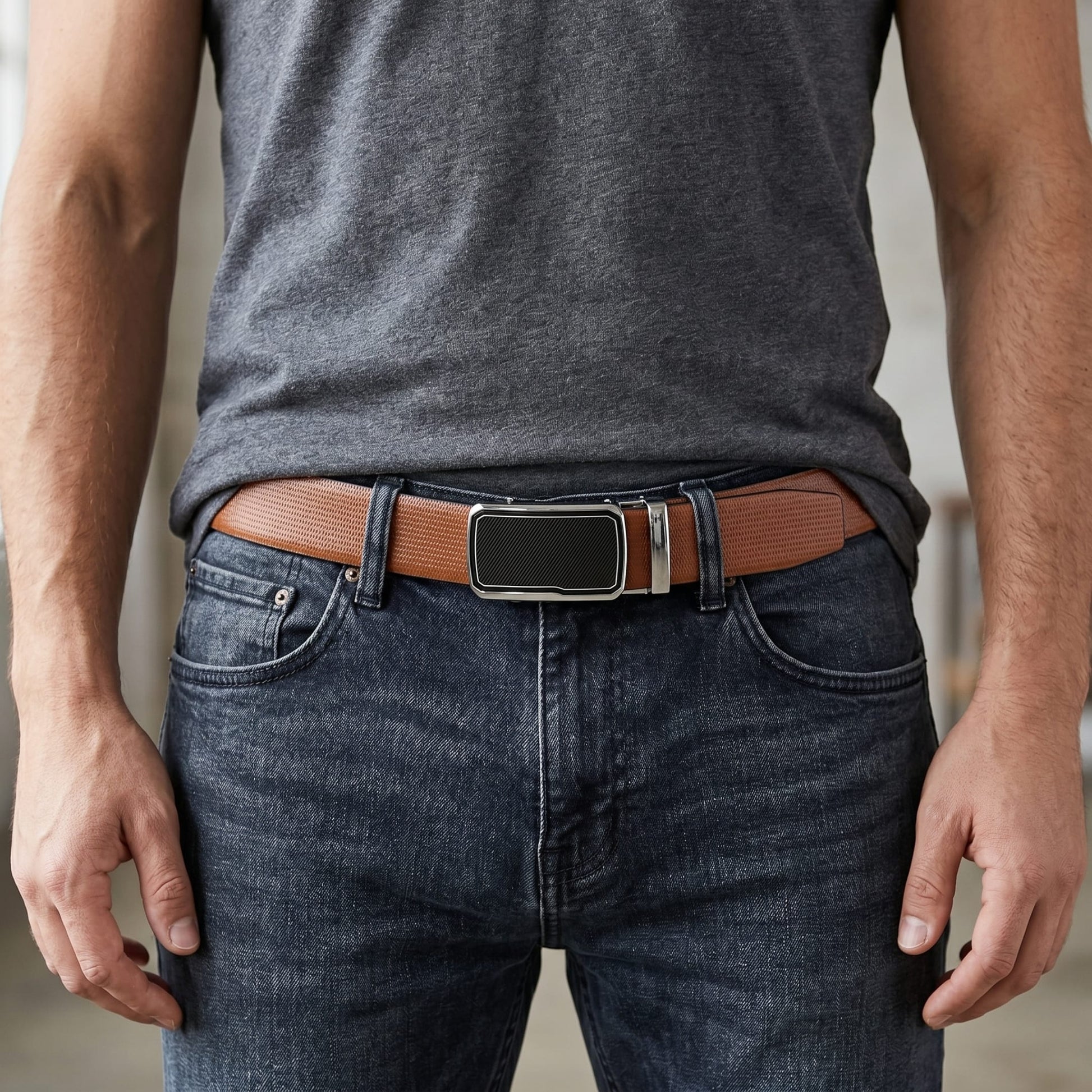 THE MEN THING Leather Belts Mens Genuine Leather Belt | 2 in 1 Reversible (Brown & Black) (1 Pc.) - SIGNORA