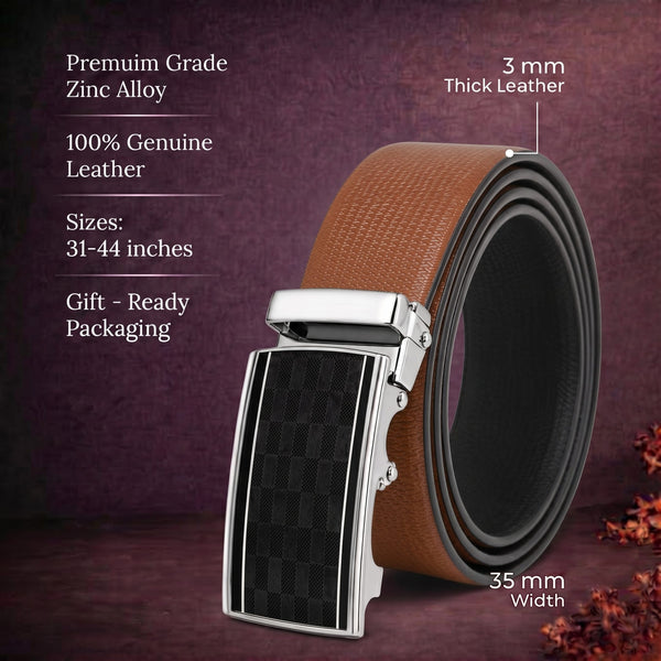 Mens Genuine Leather Belt | 2 in 1 Reversible (Brown & Black) (1 Pc.) - SIGNORA-ARKON