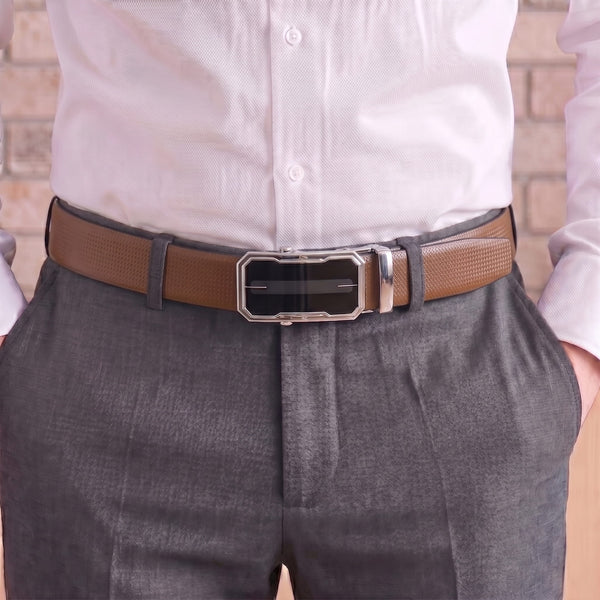 Mens Genuine Leather Belt | 2 in 1 Reversible (Brown & Black) (1 Pc.) - SIGNORA - AVENZO