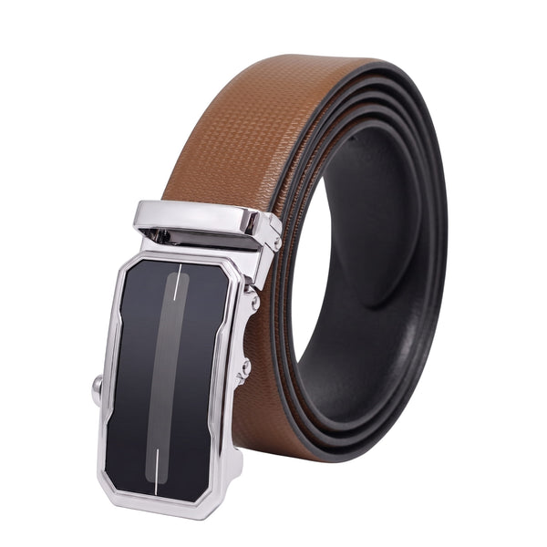 Mens Genuine Leather Belt | 2 in 1 Reversible (Brown & Black) (1 Pc.) - SIGNORA - AVENZO