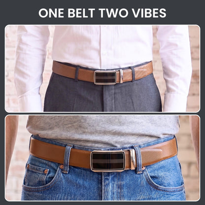 THE MEN THING Leather Belts Mens Genuine Leather Belt | 2 in 1 Reversible (Brown & Black) (1 Pc.) - SIGNORA - KLYNT