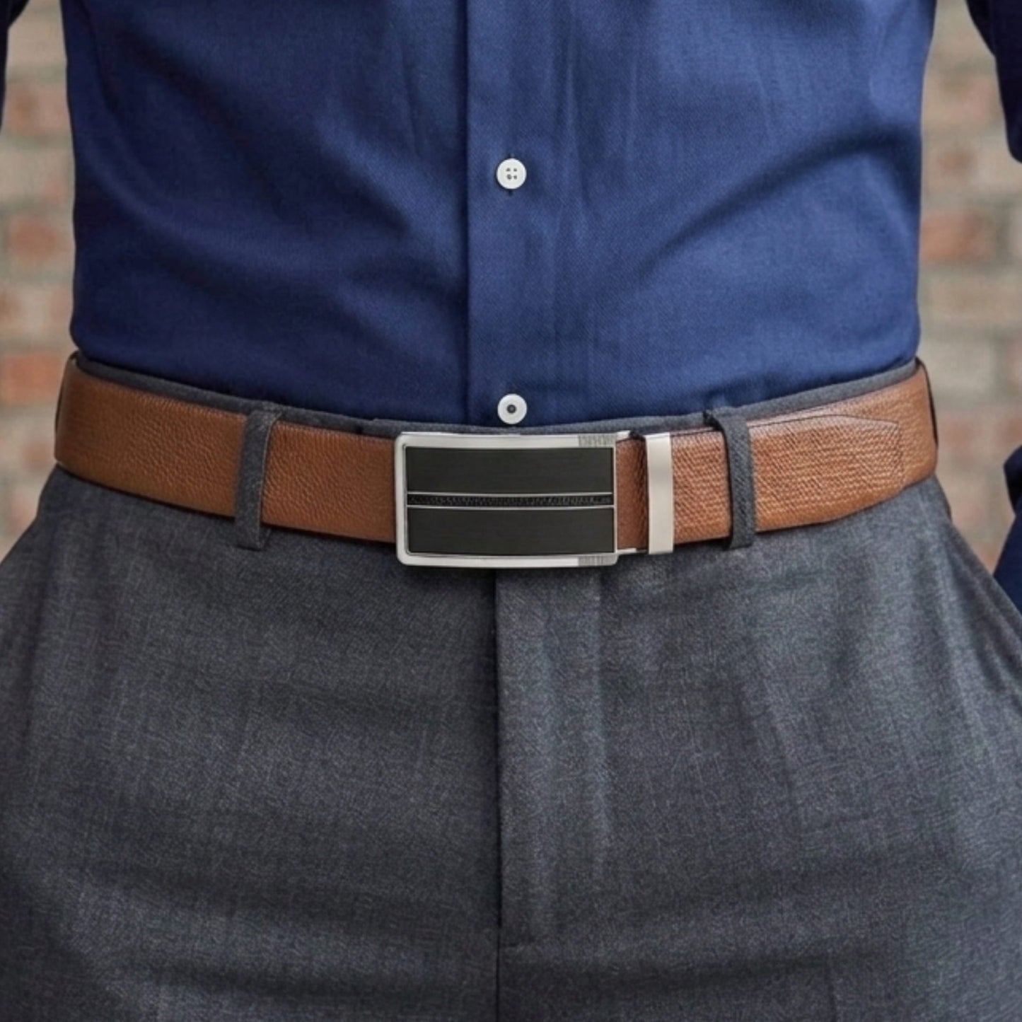 THE MEN THING Leather Belts Mens Genuine Leather Belt | 2 in 1 Reversible (Brown & Black) (1 Pc.) - SIGNORA - KRONIQ