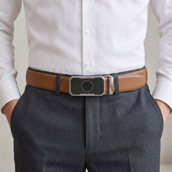 Mens Genuine Leather Belt | 2 in 1 Reversible (Brown & Black) (1 Pc.) - SIGNORA - MONTREX