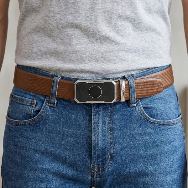 Mens Genuine Leather Belt | 2 in 1 Reversible (Brown & Black) (1 Pc.) - SIGNORA - MONTREX