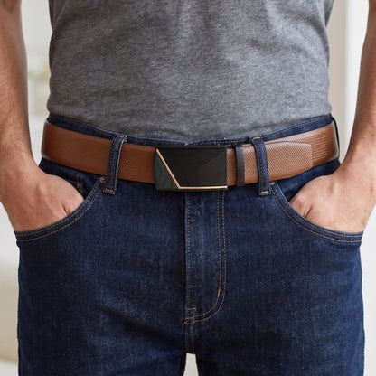 THE MEN THING Leather Belts Mens Genuine Leather Belt | 2 in 1 Reversible (Brown & Black) (1 Pc.) - SIGNORA - NOCTIS