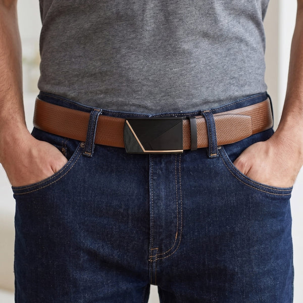 Mens Genuine Leather Belt | 2 in 1 Reversible (Brown & Black) (1 Pc.) - SIGNORA - NOCTIS