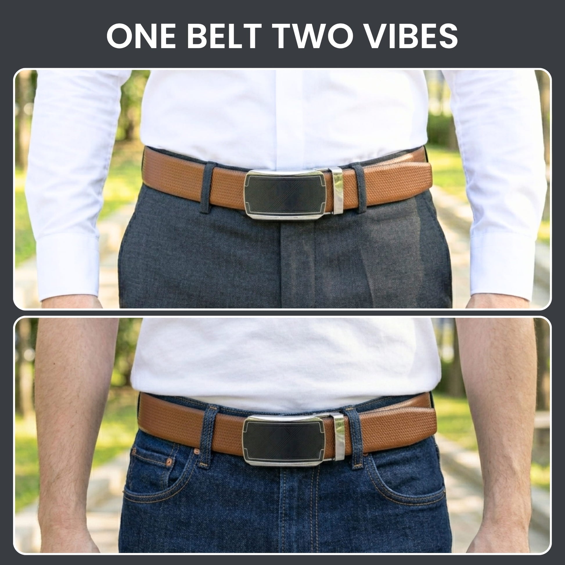 THE MEN THING Leather Belts Mens Genuine Leather Belt | 2 in 1 Reversible (Brown & Black) (1 Pc.) - SIGNORA - ORLUX