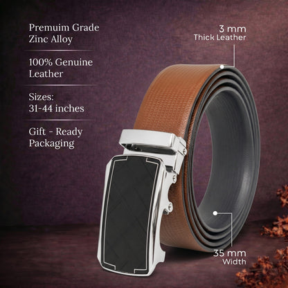THE MEN THING Leather Belts Mens Genuine Leather Belt | 2 in 1 Reversible (Brown & Black) (1 Pc.) - SIGNORA - ORLUX