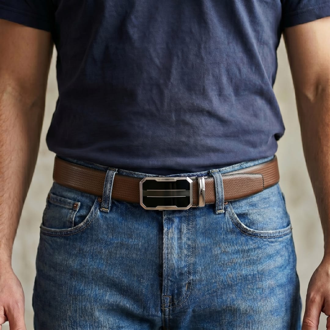THE MEN THING Leather Belts Mens Genuine Leather Belt | 2 in 1 Reversible (Brown & Black) (1 Pc.) - SIGNORA-OVRIS