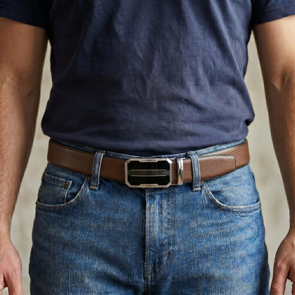 Mens Genuine Leather Belt | 2 in 1 Reversible (Brown & Black) (1 Pc.) - SIGNORA-OVRIS