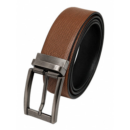 THE MEN THING Leather Belts Mens Genuine Leather Belt | 2 in 1 Reversible (Brown & Black) (1 Pc.) - SIGNORA -PIVOT