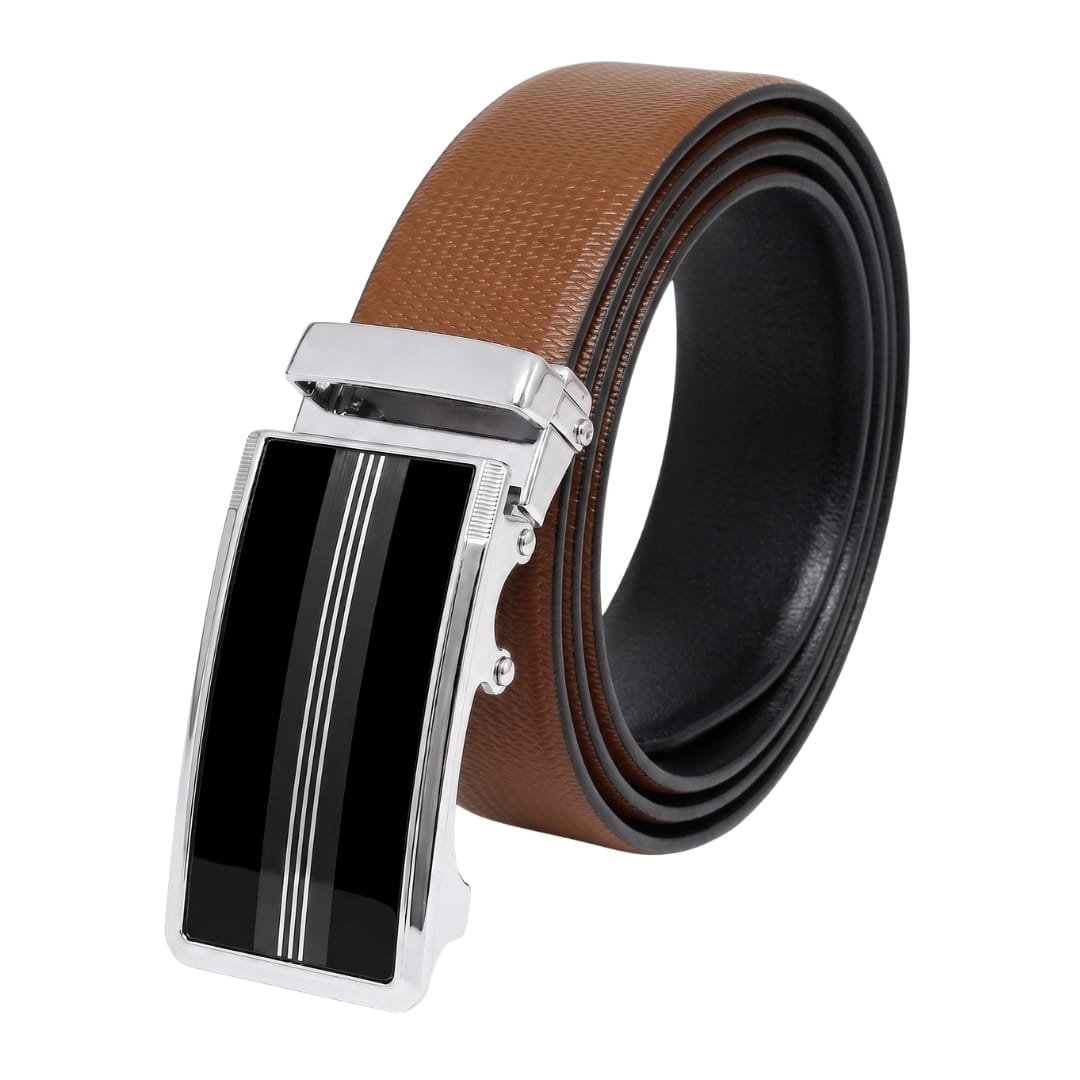 THE MEN THING Leather Belts Mens Genuine Leather Belt | 2 in 1 Reversible (Brown & Black) (1 Pc.) - SIGNORA - TREVION