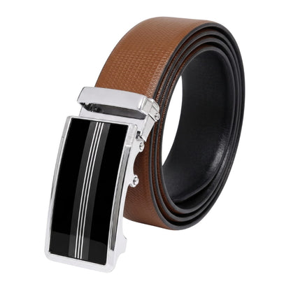 THE MEN THING Leather Belts Mens Genuine Leather Belt | 2 in 1 Reversible (Brown & Black) (1 Pc.) - SIGNORA - TREVION