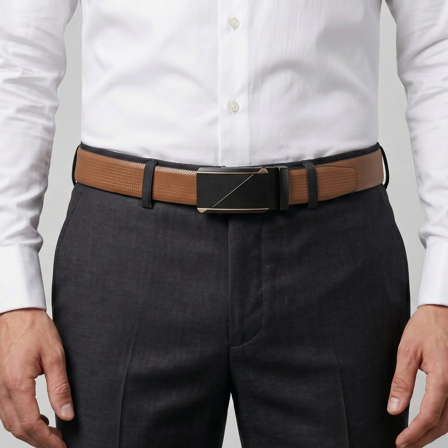 THE MEN THING Leather Belts Mens Genuine Leather Belt | 2 in 1 Reversible (Brown & Black) (1 Pc.) - SIGNORA -TRION